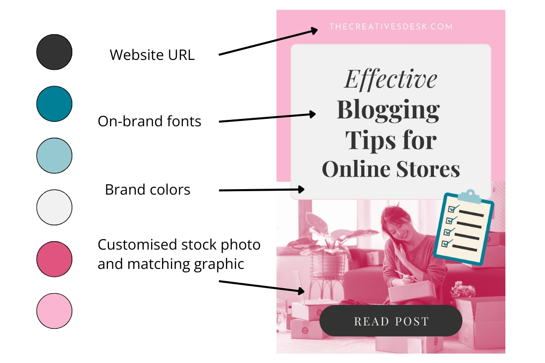 How to Create Effective Branded Pinterest Pins for Clients - Elements of a branded Pinterest pin